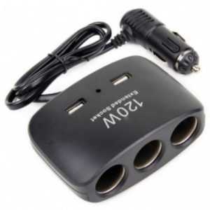 Разветвитель прикуривателя для авто на 3 гнезда (тройник автомобильный) Olesson 1511