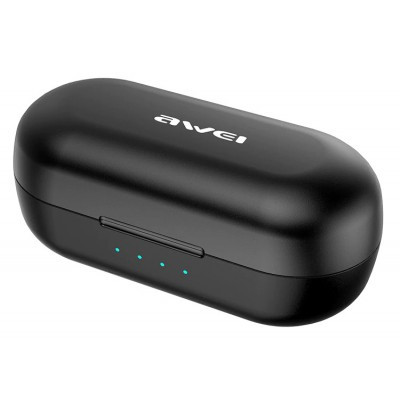 Сенсорные Bluetooth наушники Awei T13 с зарядным боксом Чёрные — изображение 5