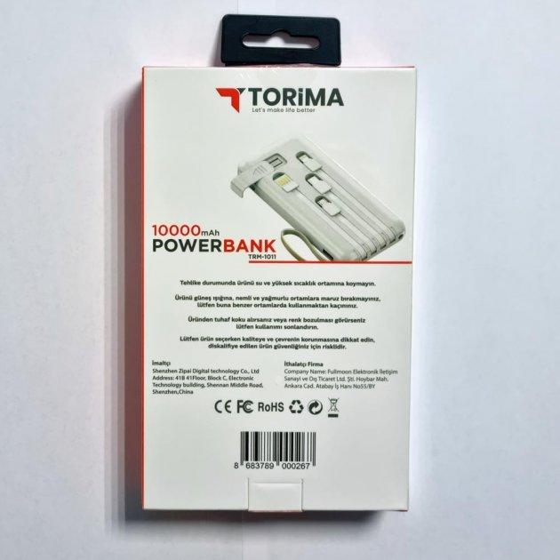 Портативна мобільна батарея ємності Power bank Torima TRM-1011 10000 mAh оригінал — изображение 3
