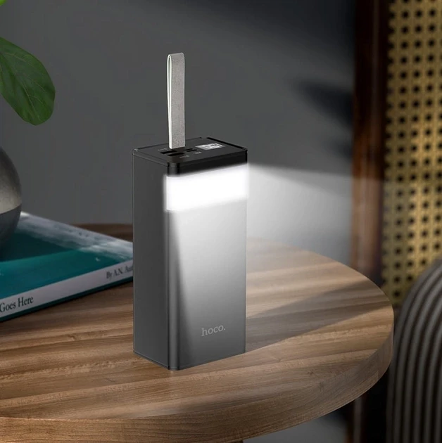 Power bank Hoco J86 PD20W+QC3.0 (22.5W) 40000 mAh портативная батарея повербанк с дисплеем и фонариком Black — изображение 4