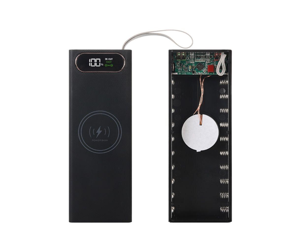 Корпус Multi-powerbank L20, под элементы 18650 до 20 шт, 22.5+15W, с беспроводной зарядкой и фонарём, — изображение 2