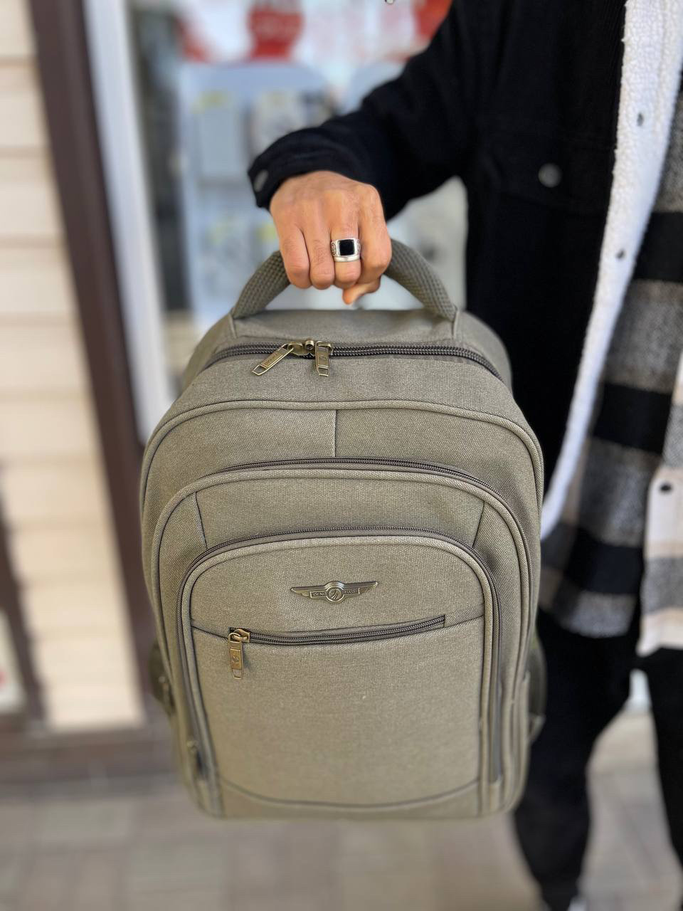 Рюкзак брезентовый Deng Gao 47х35х18 40 литров зелёный (OR) — изображение 2