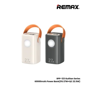 Внешний портативный акумулятор Power Bank REMAX RPP-123 60000 mAh 27W с быстрой зарядкой