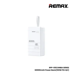 Внешний портативный акумулятор Power Bank REMAX RPP-650 Dinba Series 60000mAh PD+QC